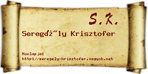 Seregély Krisztofer névjegykártya